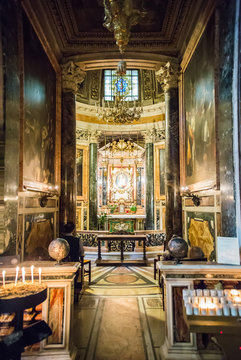 ROME, ITALY - APRIL 8, 2016: Interior of the San Marcello al Corso church, 18th century