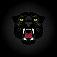 Logo black panther with green eyes