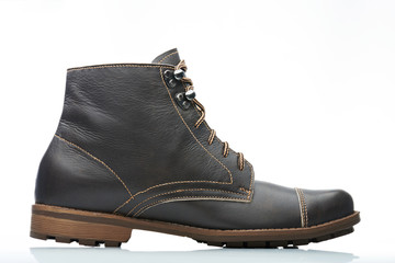 side view leather boot