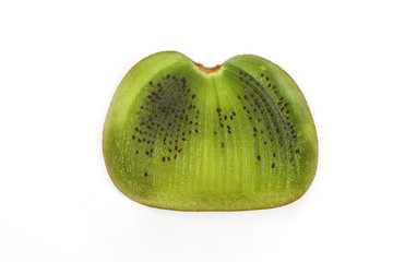 sliced kiwi on white background