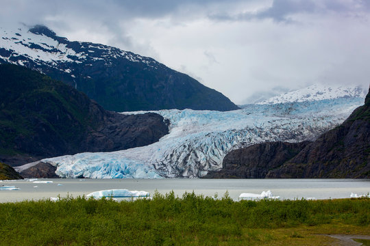 Mendenhall Glacier Near Juneau in Alaska