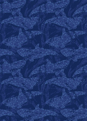 Underwater fish triangular blue