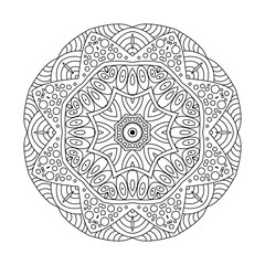 Abstract round ornament. Mandala. Abstract background. Design for coloring page