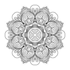 Abstract round ornament. Mandala. Abstract background. Design for coloring page