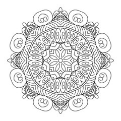 Abstract round ornament. Mandala. Abstract background. Design for coloring page