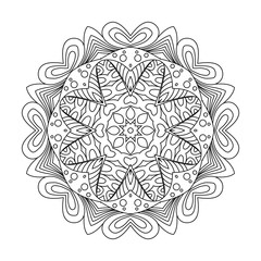 Abstract round ornament. Mandala. Abstract background. Design for coloring page