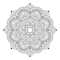 Abstract round ornament. Mandala. Abstract background. Design for coloring page