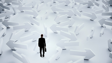 Troubled businessman finding way out