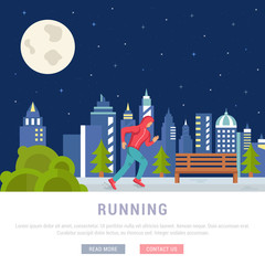 Vector Illustration Running Man. Template for Website and Banner