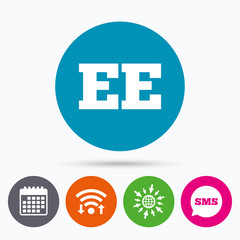 Estonian language sign icon. EE translation.