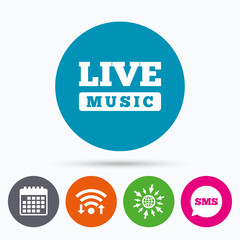 Live music sign icon. Karaoke symbol.