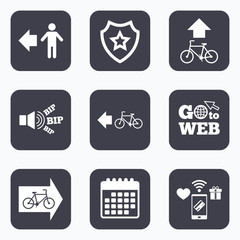 Pedestrian road icon. Bicycle path trail sign.