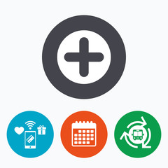 Obraz premium Plus sign icon. Positive symbol.