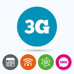 3G sign. Mobile telecommunications technology.