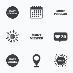 Most popular star icon. Most viewed symbol.