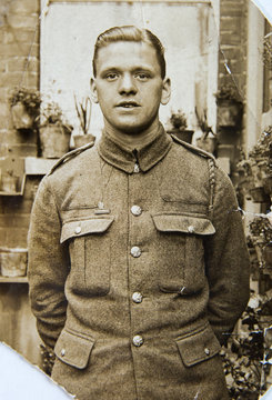 English young man 1940th, vintage photo 