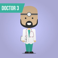 Male Doctor Flat Cartoon