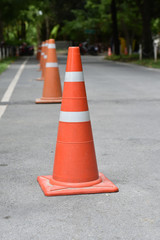 Road bollard traffic cone isolated on white background