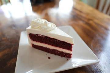 Red velvet Cake , selective focus.