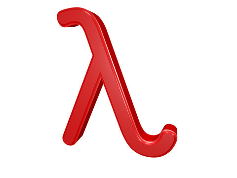 Lambda - Greek letter isolated on white, 3d illustration