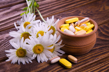 Organic pills with camomile