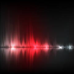 Abstract equalizer background. Red wave.
