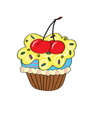 Cartoon cupcake. simple