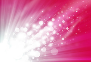 Obraz premium Pink glitter sparkle defocused rays lights bokeh beautiful abstract background.