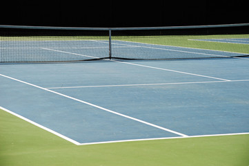 close up on tennis court