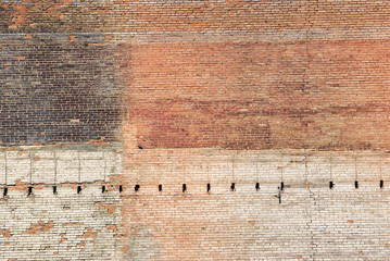 old damaged brick wall background