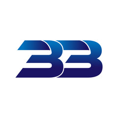 Simple Numbers Logo Vector Blue 33