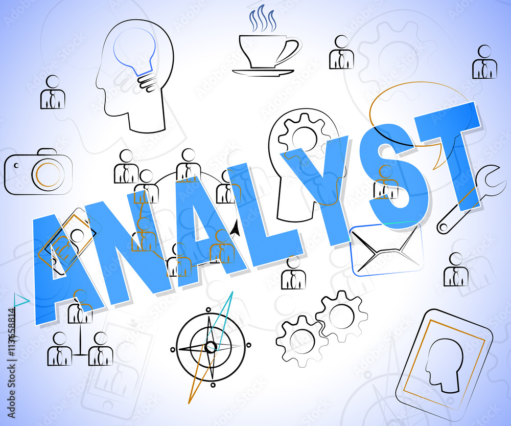 Poster analyst word means data analytics and analyse