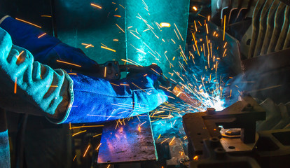 welder Industrial automotive part in factory