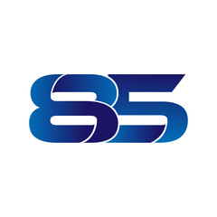 Simple Numbers Logo Vector Blue 100