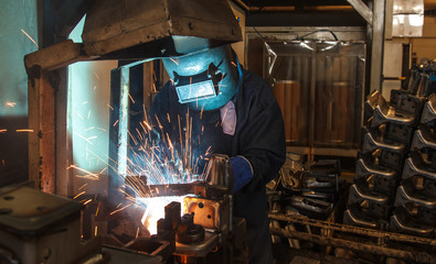 welder Industrial automotive part in factory