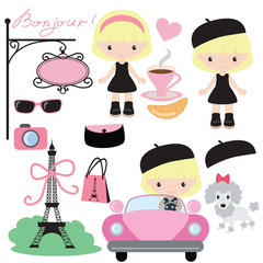 French girl vector illustration