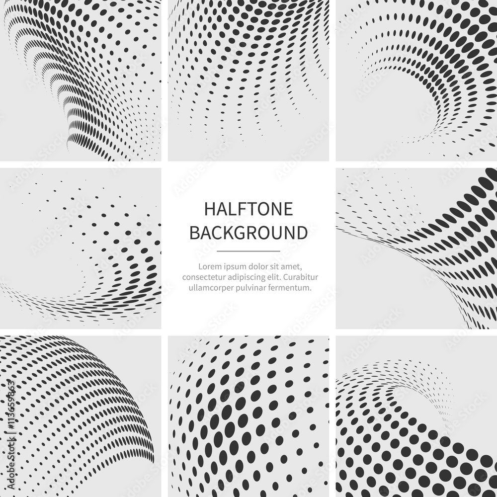 Poster grunge halftone dotted abstract vector backgrounds set. dotted grunge texture and pattern dotted of 