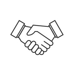 Business agreement handshake vector icons. Agreement symbol partnership handshake, icon agreement deal illustration