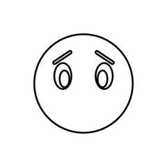 Emoticon without mouth icon, outline style