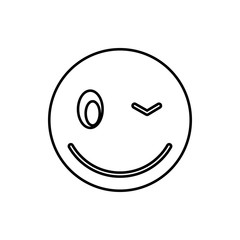Eyewink emoticon icon, outline style