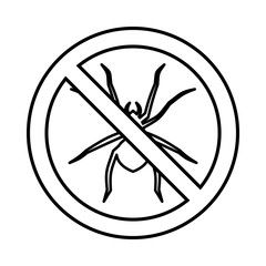No spider sign icon, outline style