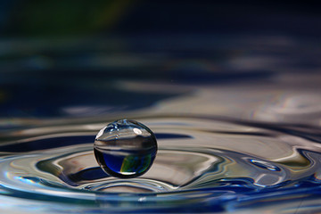 falling drop of water close-up