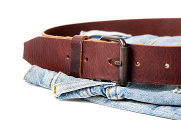 brown leather belt