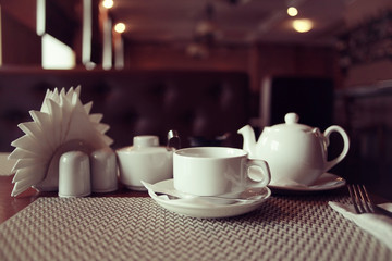 Glassware in the interior of the restaurant