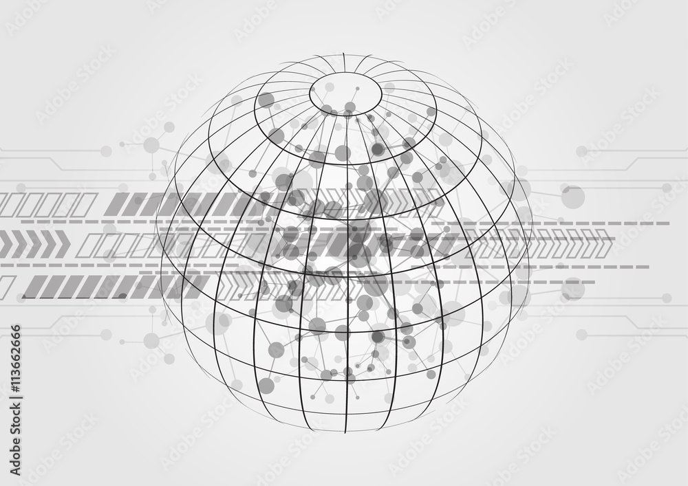 Poster abstract technological background with mesh and arrow technologi