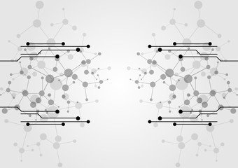 abstract mesh connection with circuit technology background