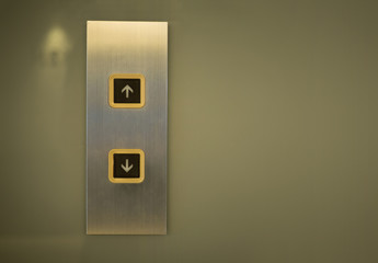 Elevator Button up and down direction with copy space