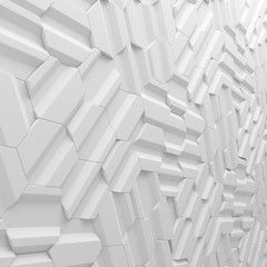 White abstract squares backdrop. 3d rendering geometric polygons - 113663211