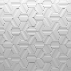 White abstract squares backdrop. 3d rendering geometric polygons