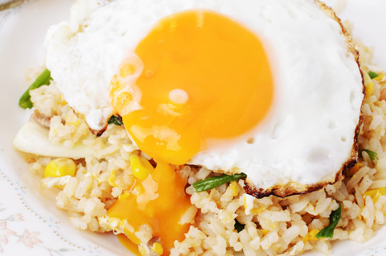 delicious egg yolks with fried rice menu